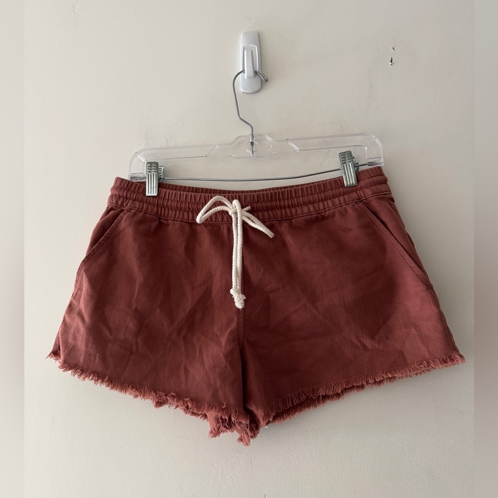 Aerie Salmon Pink Beachy Cutoff Lounge Shorts Elastic Waist